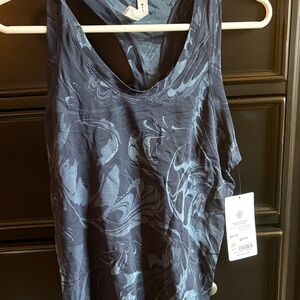 Athleta Navy Floral Tank Top